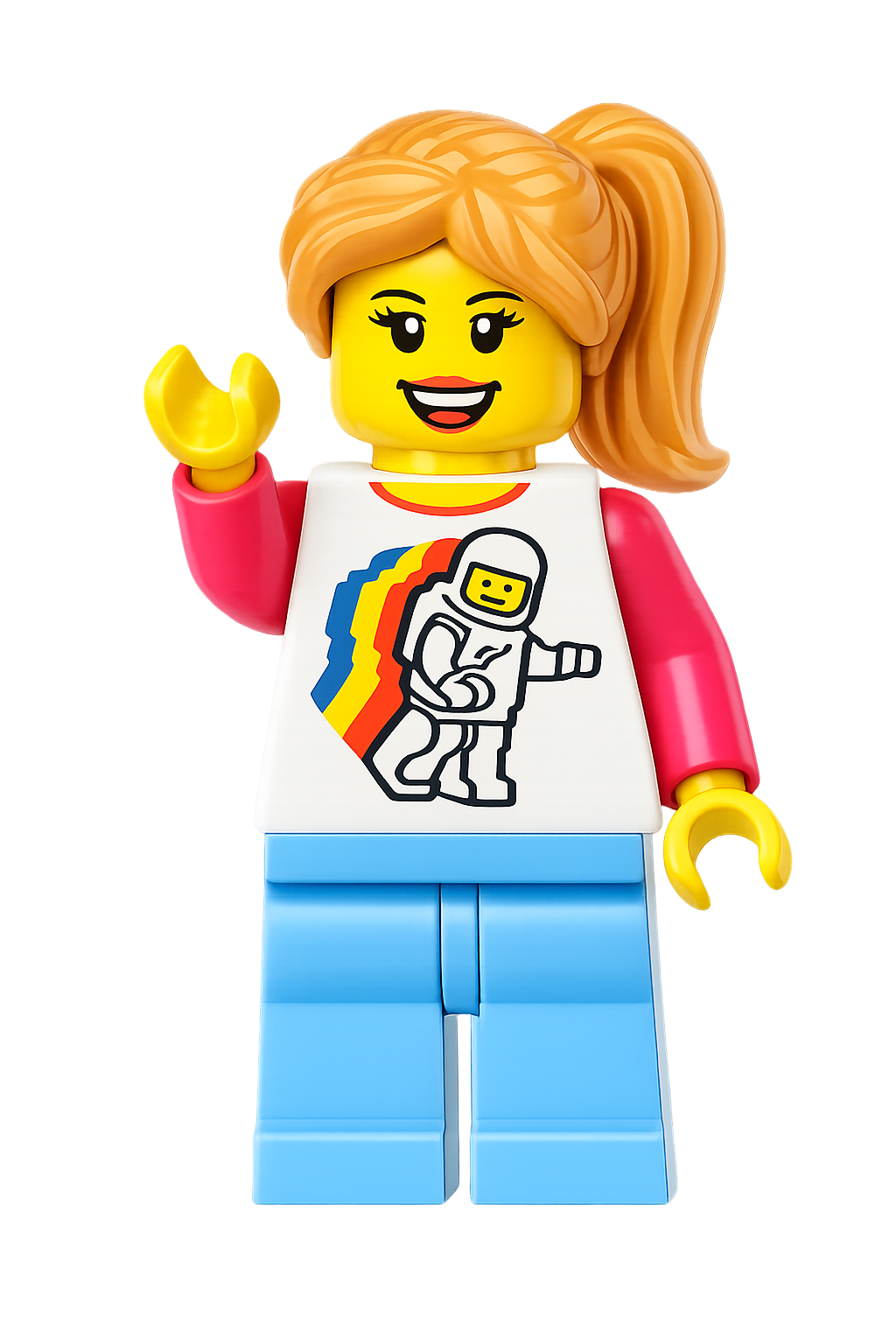 The Brick Box mascot waving